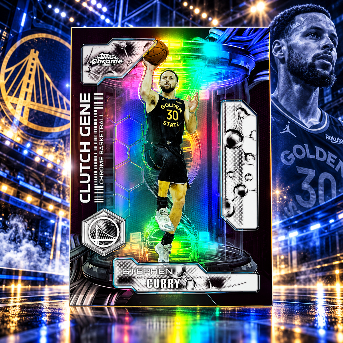 2025 Topps Chrome Update STEPHEN CURRY Clutch Gene Refractor Warriors