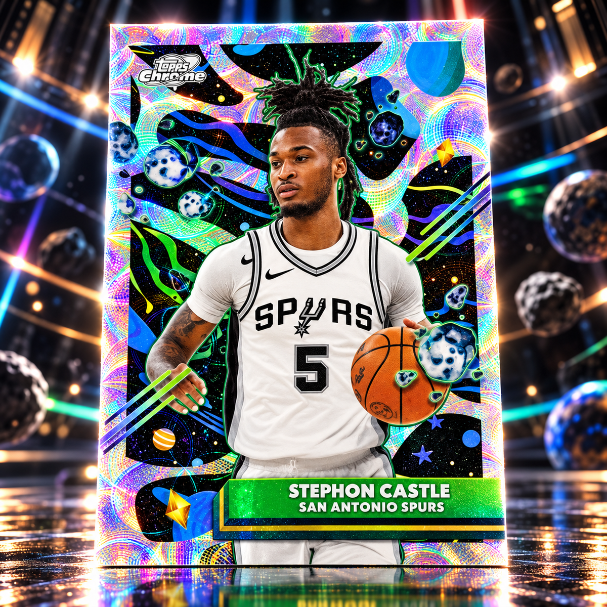 2025 Topps Cosmic STEPHON CASTLE Nucleus Refractor SSP Spurs