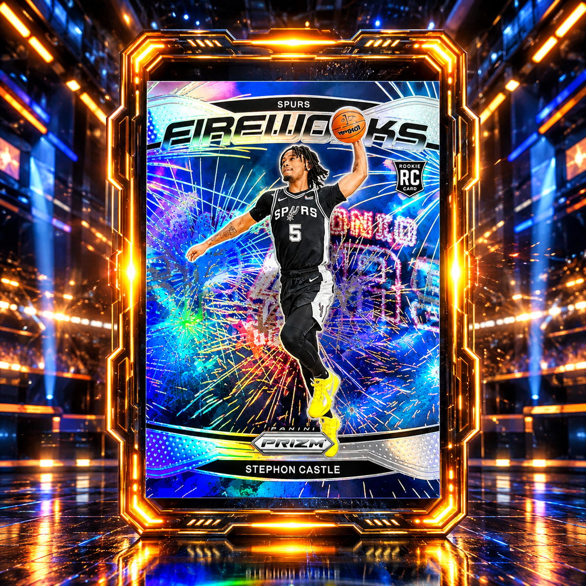 2024 Prizm STEPHON CASTLE Rookie Fireworks Silver Spurs