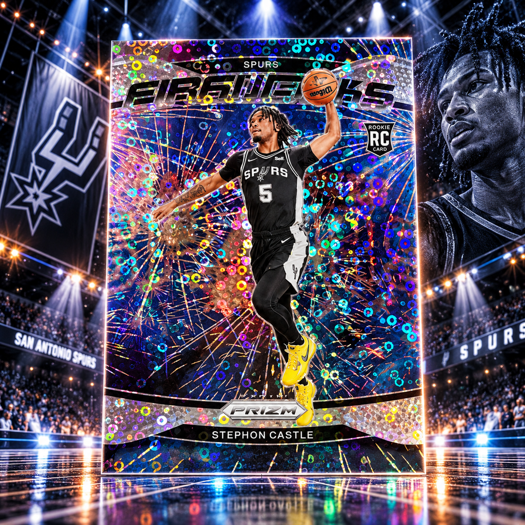 2024 Prizm STEPHON CASTLE Fireworks Fast Break Silver Rookie Spurs