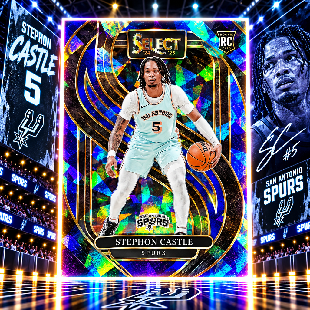 2024 Select STEPHON CASTLE Premier Level Rookie Blue Cracked Ice Spurs