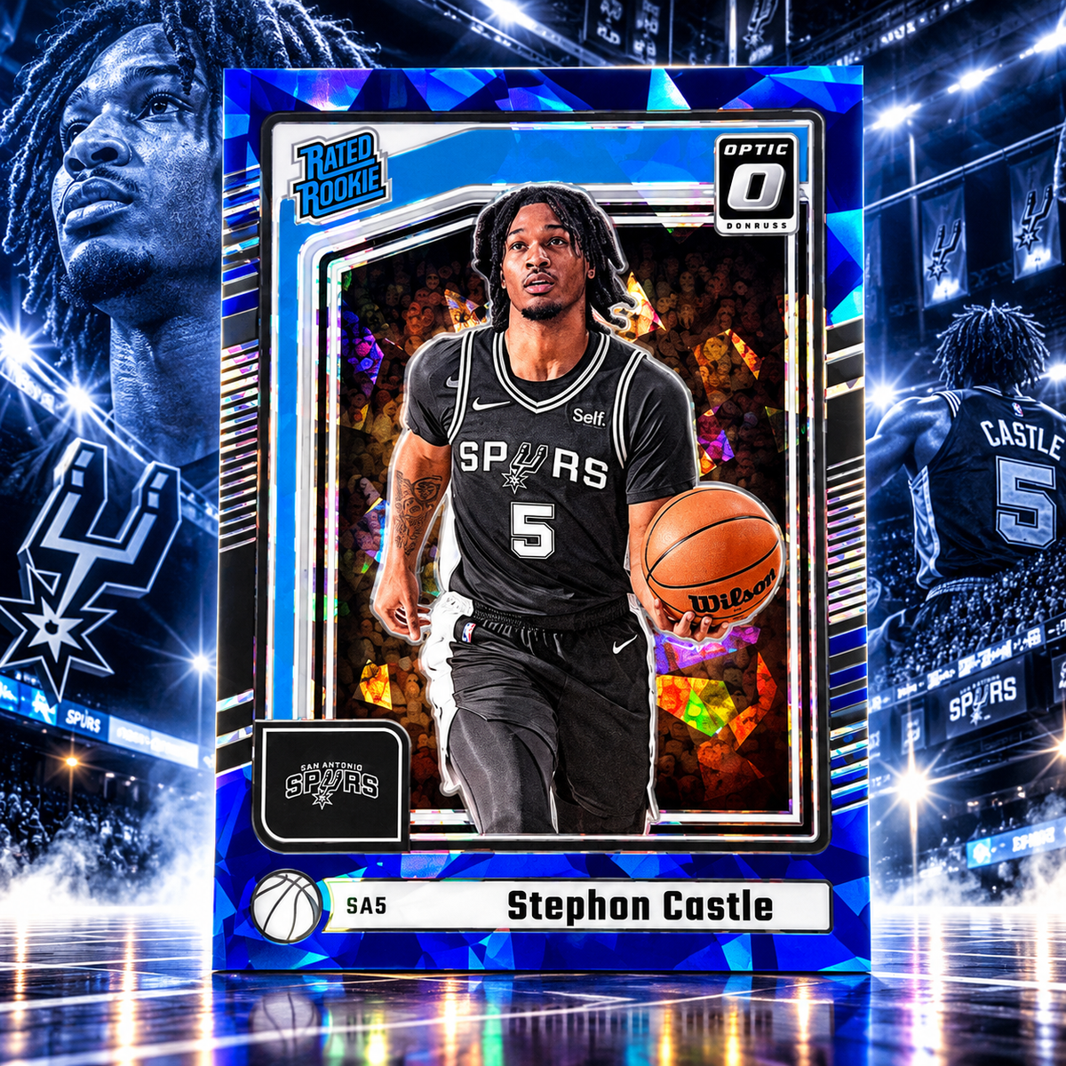 2024 Donruss STEPHON CASTLE Rookie Preview Blue Cracked Ice Spurs ©
