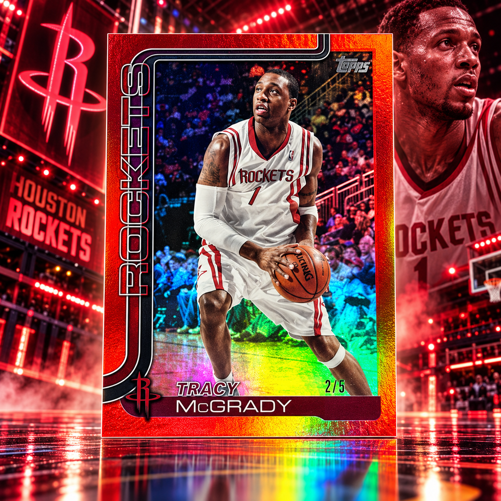 2025 Topps Flagship TRACY McGRADY True Red 2/5 Rockets ©