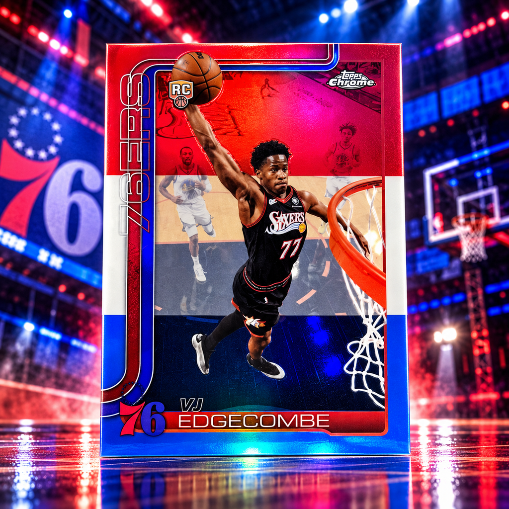 2025 Topps Chrome Update VJ EDGECOMBE Red White Blue Sixers