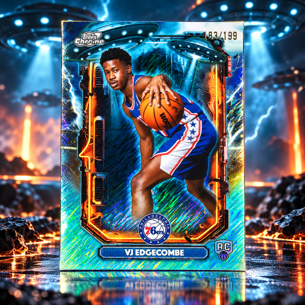2025 Topps Cosmic VJ EDGECOMBE Extraterrestrial Shimmer /199 Sixers