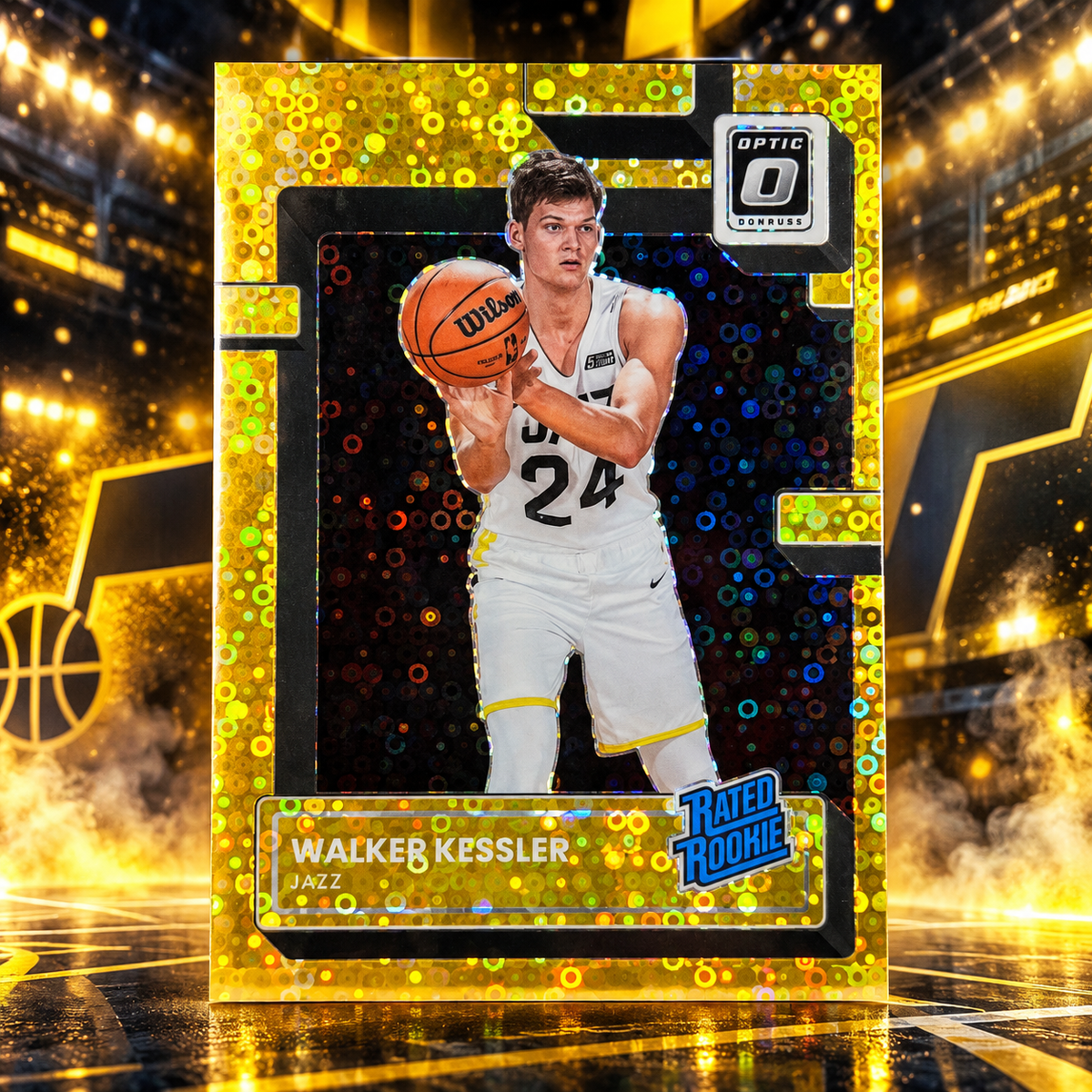 2022 Contenders Optic WALKER KESSLER Rated Rookie Fast Break Gold /10 Jazz (C)